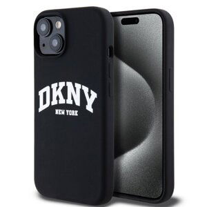 DKNY Liquid Silicone Arch Logo MagSafe Zadní Kryt pro iPhone 15 Black