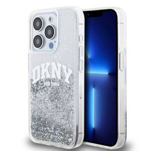 DKNY Liquid Glitter Arch Logo Zadní Kryt pro iPhone 14 Pro Max Transparent