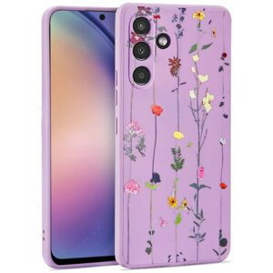 Puzdro Tech-Protect Samsung Galaxy A54 5G, Lúčne kvety - fialové