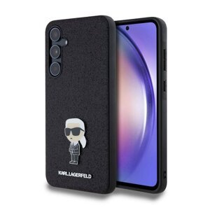 Karl Lagerfeld Fixed Glitter Metal Ikonik Zadní Kryt pro Samsung Galaxy A55 5G Black