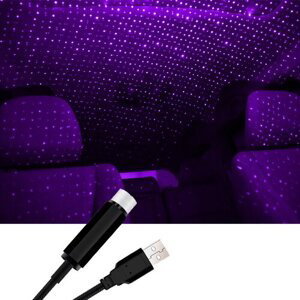 Laserový mini projektor hviezdnej oblohy do USB, fialová