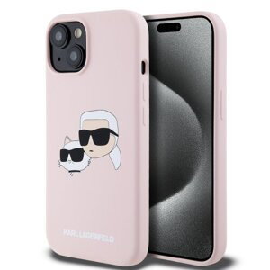 Karl Lagerfeld Liquid Silicone Double Heads Magsafe Zadní Kryt pro iPhone 15 Pink