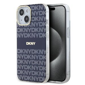 DKNY PC/TPU Repeat Pattern Tonal Stripe Magsafe Zadní Kryt pro iPhone 14 Blue