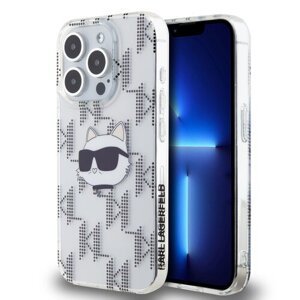 Karl Lagerfeld IML Electroplated Choupette Head Zadní Kryt pro iPhone 15 Pro Transparent