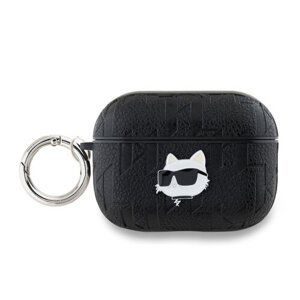 Karl Lagerfeld PU Embossed Choupette Head Pouzdro pro AirPods 3 Black