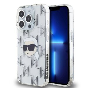 Karl Lagerfeld IML Electroplated Karl Head Zadní Kryt pro iPhone 15 Pro Max Transparent