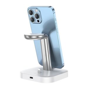 Nabíjacia stanica Hoco CW43, pre iPhone, iPad, Apple Watch, Airpods - biela