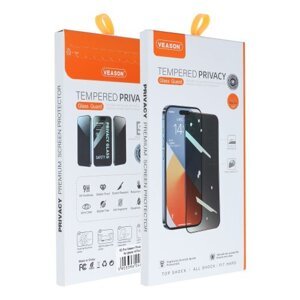 Ochranné sklo 6D Veason Privacy iPhone X/XS/11 Pro, celotvárové - čierne