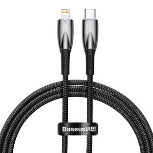 Baseus Glimmer Series Fast Charging Datový Kabel USB-C - Lighting 20W 1m Black
