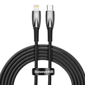 Baseus Glimmer Series Fast Charging Datový Kabel USB-C - Lighting 20W 2m Black