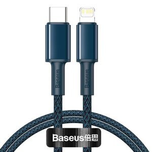 Baseus High Density Braided Series Fast Charging Datový Kabel USB-C - Lighting 20W 1m Blue