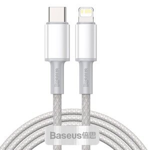 Baseus High Density Braided Series Fast Charging Datový Kabel USB-C - Lighting 20W 2m White