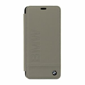 BMFLBKS9LLLST BMW Signature Real Leather Book Case Taupe pro Samsung G965 Galaxy S9 Plus