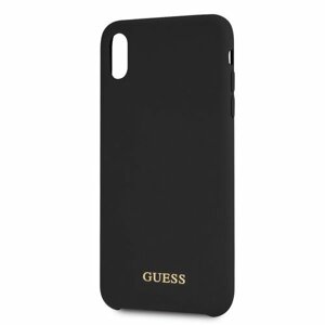 Puzdro Guess pre iPhone XS Max GUHCI65LSGLBK silikónové, čierne