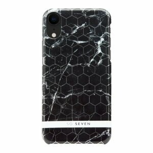 SoSeven Fashion Milan Hexagonal Marble Black/Silver pro iPhone XR