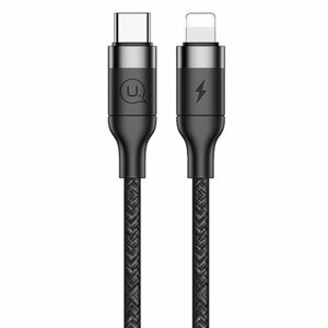 Dátový kábel USAMS SJ350 Lightning/USB-C 1.2m s podporou PD rýchlonabíjania 18W Čierny (EU Blister)