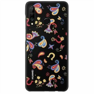 Huawei Original TPU Protective Kryt pro Huawei P30 Lite Flower Black (EU Blister)