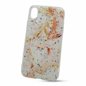 Puzdro Vennus Marble TPU iPhone XR vzor 9 - bielo-ružové