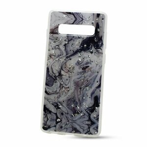 Puzdro Vennus Marble TPU Samsung Galaxy S10+ G975 vzor 2 - bielo-čierne