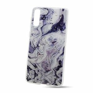 Puzdro Vennus Marble TPU Samsung Galaxy A70 A705 - bielo-čierne