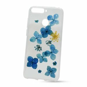 Puzdro NoName Real Flowers TPU (skutočné kvety) Huawei Y6 Prime 2018/Honor 7A vzor 7 - modré