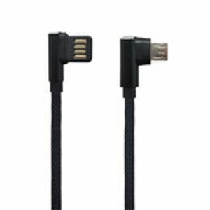 Dátový kábel MobilNET MicroUSB lomený 1.5A 1.5m Čierny textilný (EKO balenie)