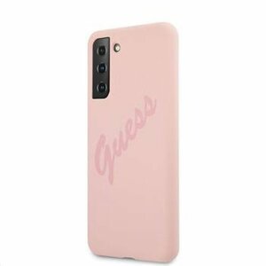 Puzdro Guess GUHCS21MLSVSPI Silicone Vintage Samsung Galaxy S21 Plus - ružové