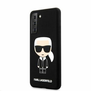 Puzdro Karl Lagerfeld KLHCS21MSLFKBK Iconic Full Body Samsung Galaxy S21 Plus, silikónové - čierne