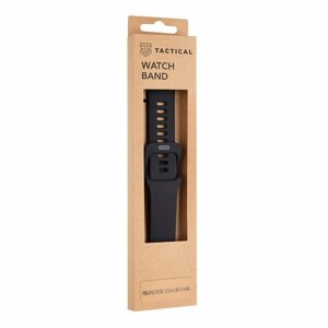 Tactical 794 Silikonový Řemínek s Přezkou pro Apple iWatch 1/2/3/4/5/6/SE 42/44mm Grain Black