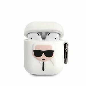 KLACCSILKHWH Karl Lagerfeld Karl Head Pouzdro pro Airpods 1/2 White