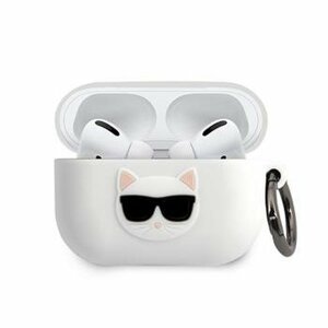 Karl Lagerfeld AirPods Pro biele púzdro Silicone Choupette KLACAPSILCHWH