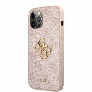 GUHCP12L4GMGPI Guess PU 4G Metal Logo Zadní Kryt pro iPhone 12 Pro Max Pink