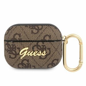 GUAP4GSMW Guess 4G Script PC/PU Pouzdro pro Airpods Pro Brown