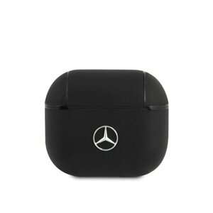 MEA3CSLBK Mercedes Kožené Pouzdro pro AirPods 3 Black