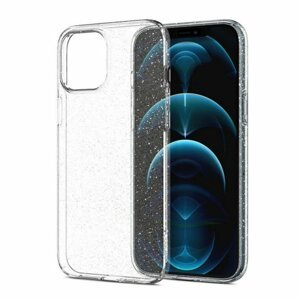 Puzdro Spigen Liquid Crystal iPhone 12/12 Pro - transparentné s trblietkami