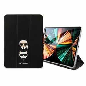 KLFC12OKCK Karl Lagerfeld and Choupette Head Saffiano Pouzdro pro iPad Pro 12.9 Black