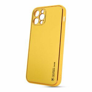 Puzdro Leather TPU iPhone 12 Pro (6.1) - žlté