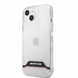 AMHCP13STCBR AMG PC/TPU Red Stripes Zadní Kryt pro iPhone 13 Mini Transparent