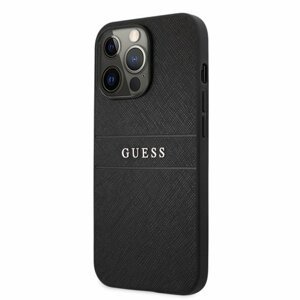 GUHCP13LPSASBBK Guess PU Leather Saffiano Zadní Kryt pro iPhone 13 Pro Black