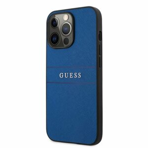 Puzdro Guess GUHCP13LPSASBBL PU Leather Saffiano iPhone 13 Pro - modré