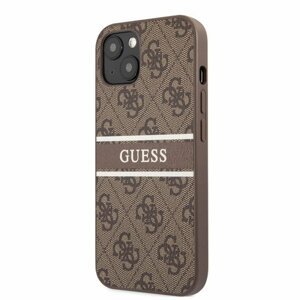 Puzdro Guess GUHCP13S4GDBR PU 4G Printed Stripe iPhone 13 Mini - hnedé