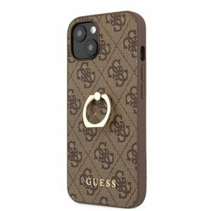 Puzdro Guess GUHCP13S4GMRBR PU 4G Ring iPhone 13 mini - hnedé