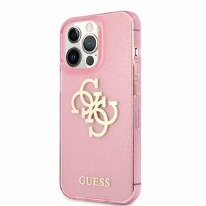 Puzdro Guess GUHCP13LPCUGL4GPI TPU Big 4G Full Glitter iPhone 13 Pro - zlaté