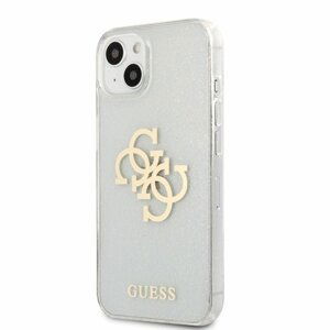 GUHCP13SPCUGL4GTR Guess TPU Big 4G Full Glitter Zadní Kryt pro iPhone 13 mini Transparent