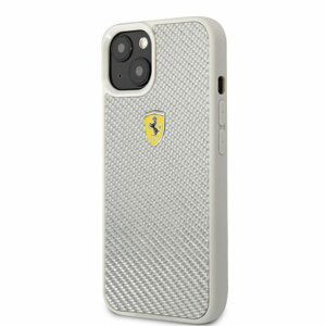 FEHCP13MFCASI Ferrari Real Carbon Zadní Kryt pro iPhone 13 Silver