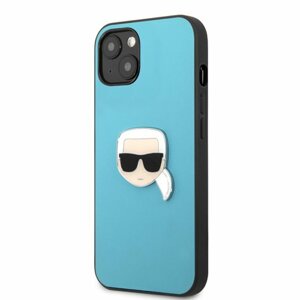 KLHCP13MPKMB Karl Lagerfeld PU Leather Karl Head Kryt pro iPhone 13 Blue