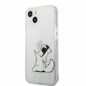 KLHCP13SCFNRC Karl Lagerfeld PC/TPU Choupette Eat Kryt pro iPhone 13 mini Transparent