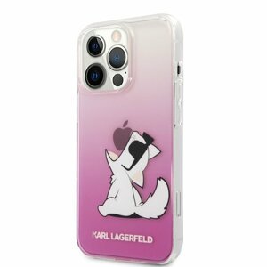 Puzdro Karl Lagerfeld KLHCP13LCFNRCPI PC/TPU Choupette Eat iPhone 13 Pro - ružové