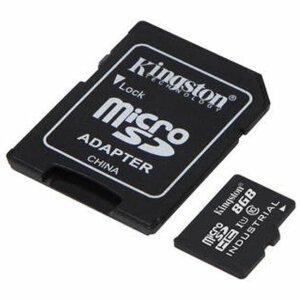 8GB microSDHC Kingston Industrial C10 A1 pSLC s adaptérem