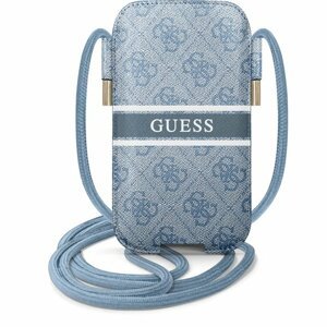 Puzdro Guess GUPHM4GDBL PU 4G Printed Stripe Pouch S/M - modré (vnútorný rozmer: 159 x 91 mm)